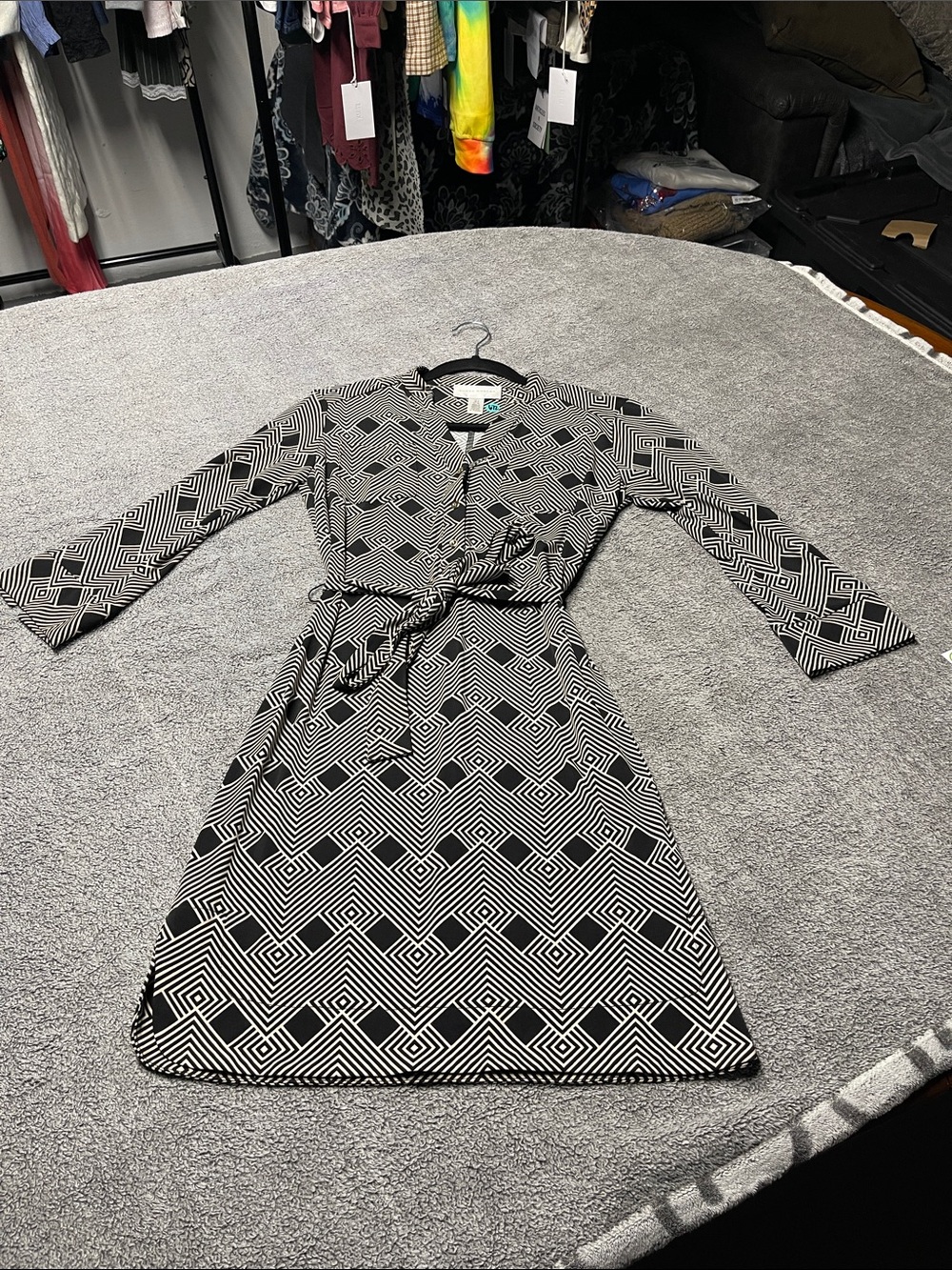 Donna Morgan Black & White Geometric Dress